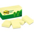 3M Post-it® Greener Notes Recycled Notes 653RPYW, 1-1/2" x 2", Canary Yellow, 100 Sheets, 12/Pack 653RPYW